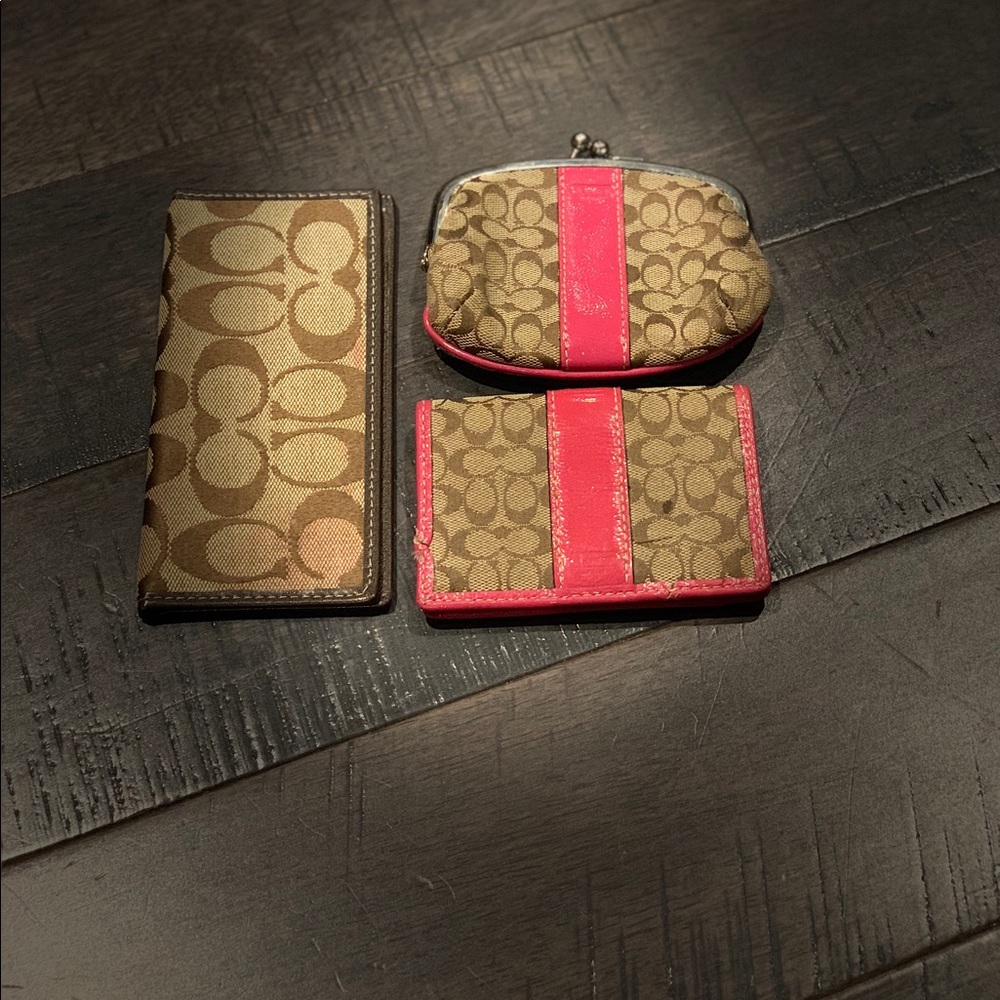 Coach bundle (checkbook cover, is wallet, coin wal